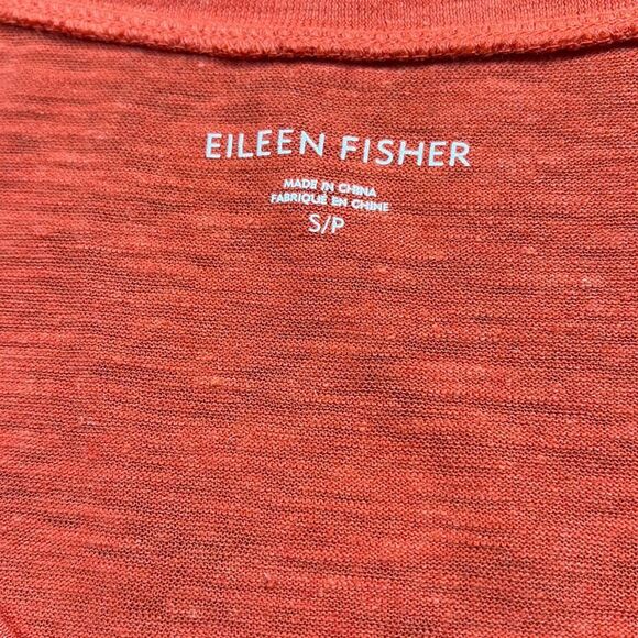 Eileen Fisher organic cotton and hemp deep v neck midi dress Geranium‎ Small - Picture 11 of 12